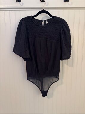 Free People Perfect Catch Bodysuit in Black